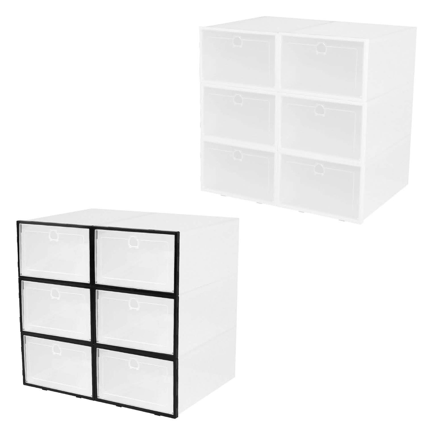 Stapelbare Schuhaufbewahrungsbox, transparent, staubdicht