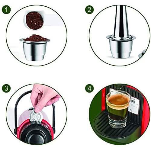 Nachfüllbare Espresso-Kapseln aus Edelstahl