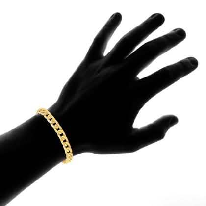Steeltime Herren Halskette und Armband, 8 mm, Edelstahl, kubanische Gliederkette, Diamantschliff