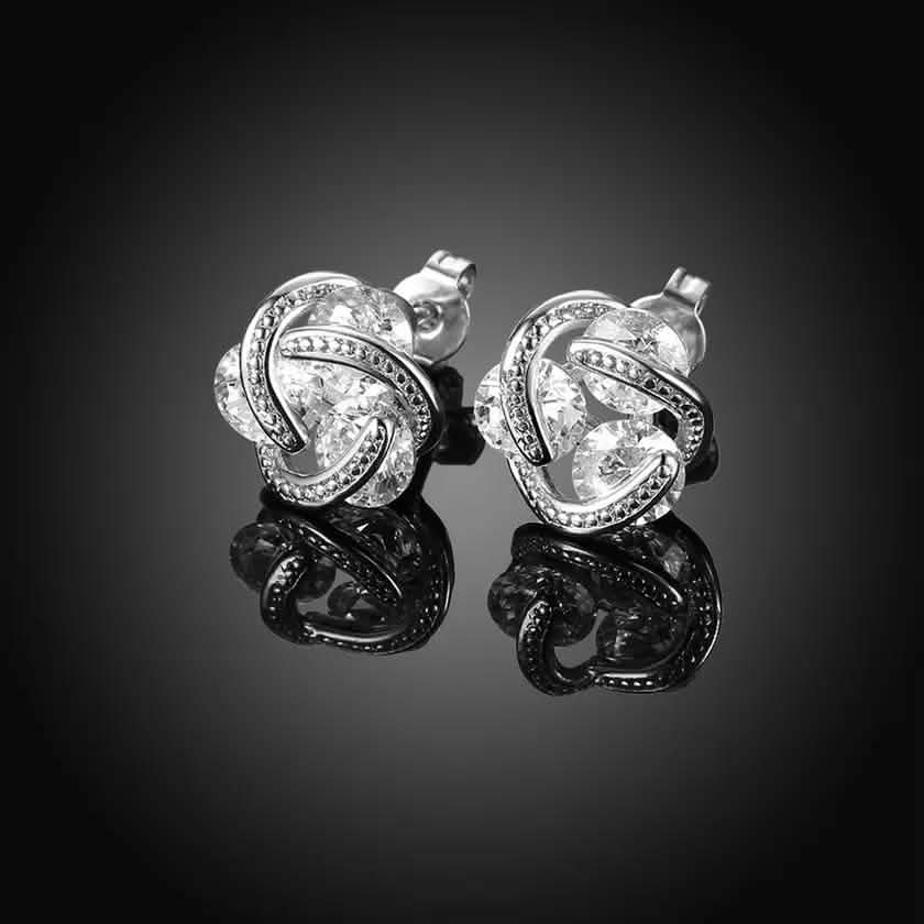 Ohrringe aus Sterlingsilber mit schwebenden Steinen in Käfigfassung und Swarovski-Kristallen