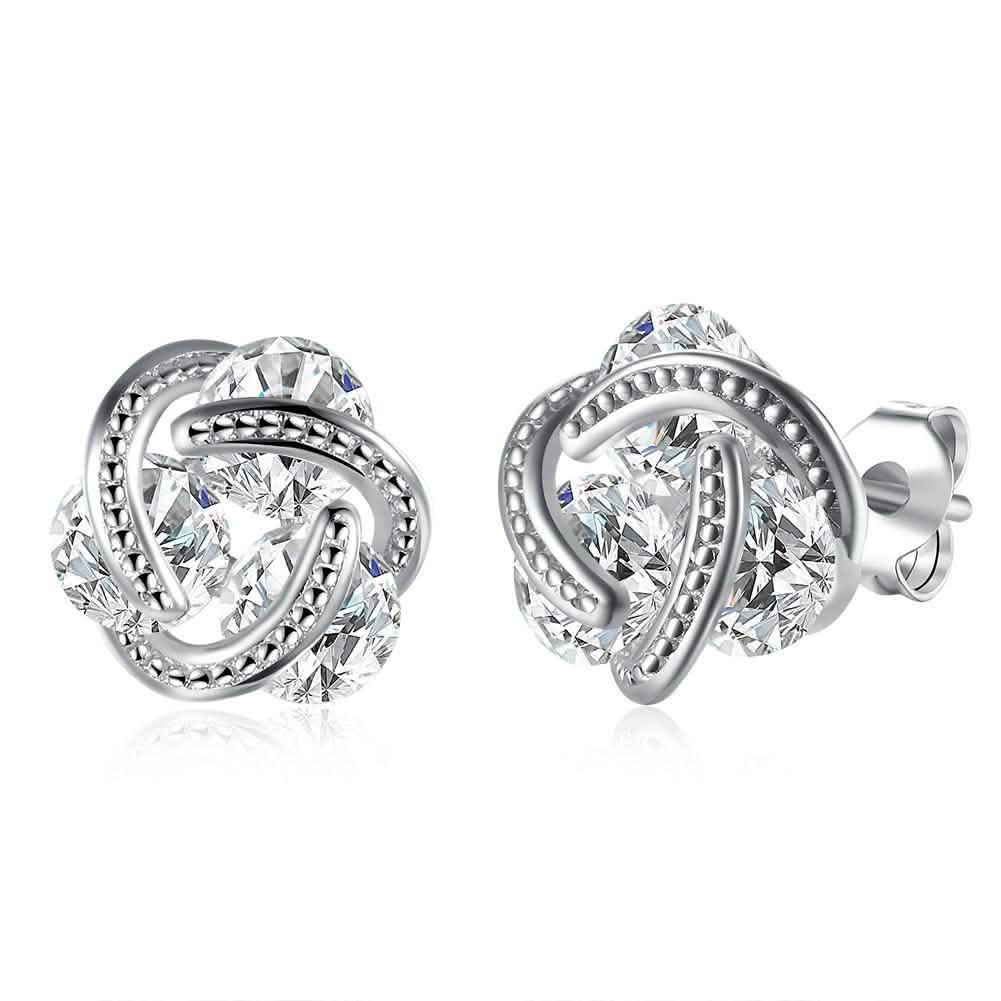 Ohrringe aus Sterlingsilber mit schwebenden Steinen in Käfigfassung und Swarovski-Kristallen