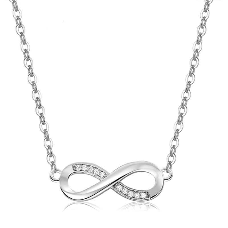 Sterling Silber Infinity Anhänger Halskette Liebe