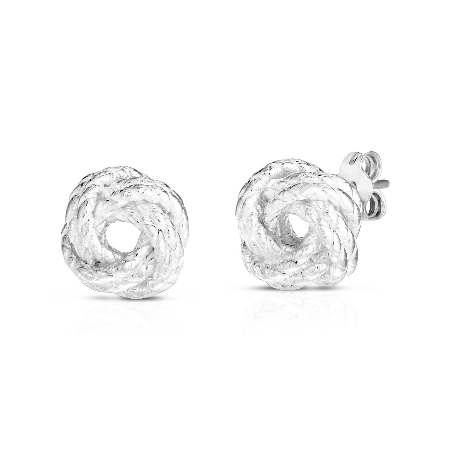 Sterling-Silber-Liebesknoten-Ohrring
