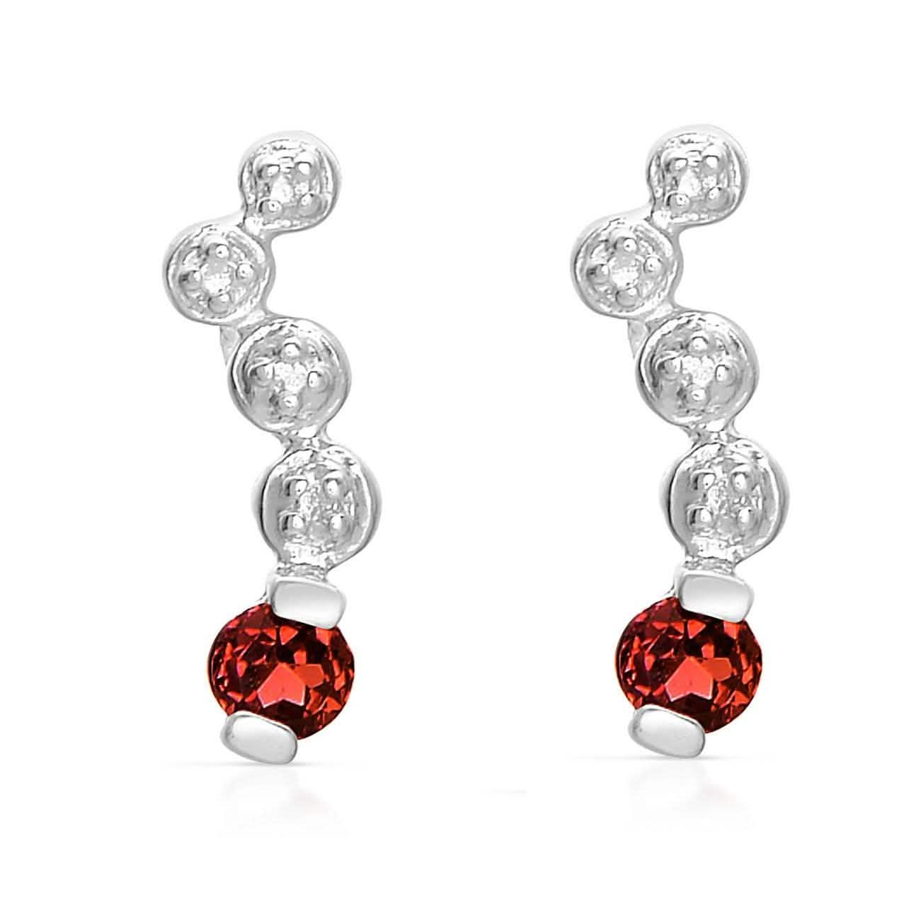 Ohrringe aus Sterlingsilber mit Rubin