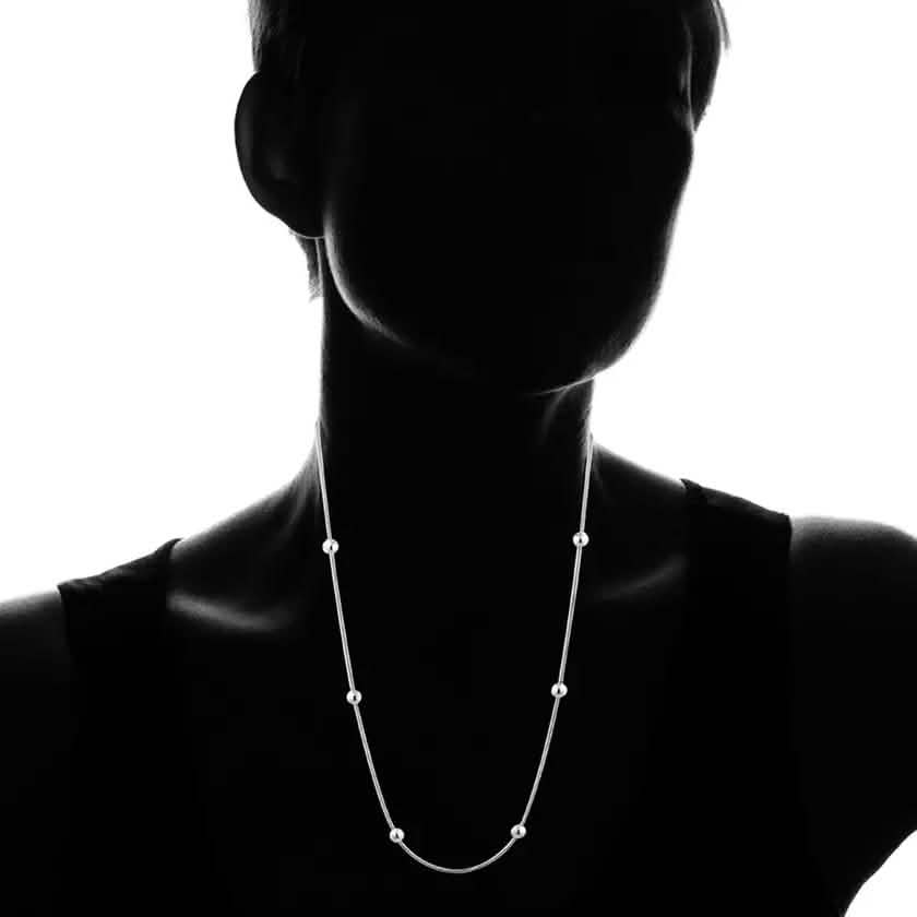 Schlangenkette aus Sterlingsilber mit Kugelanhänger von Paolo Fortelini