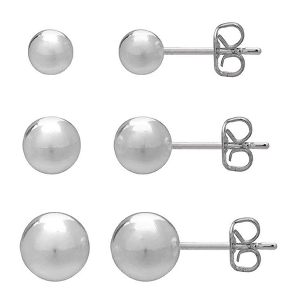 Ohrstecker-Set aus Sterlingsilber mit drei Kugeln