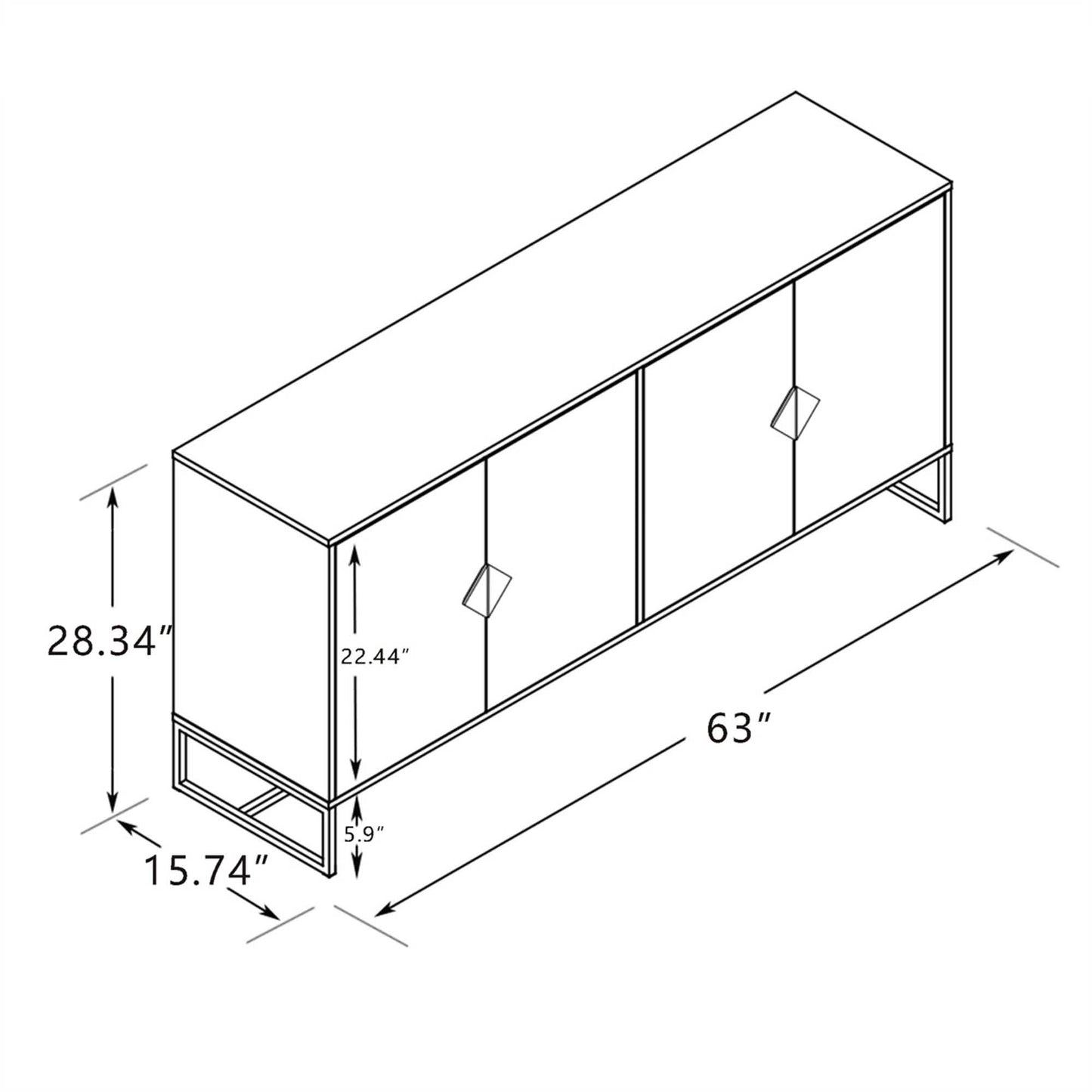 Aufbewahrungs-Sideboard weiß