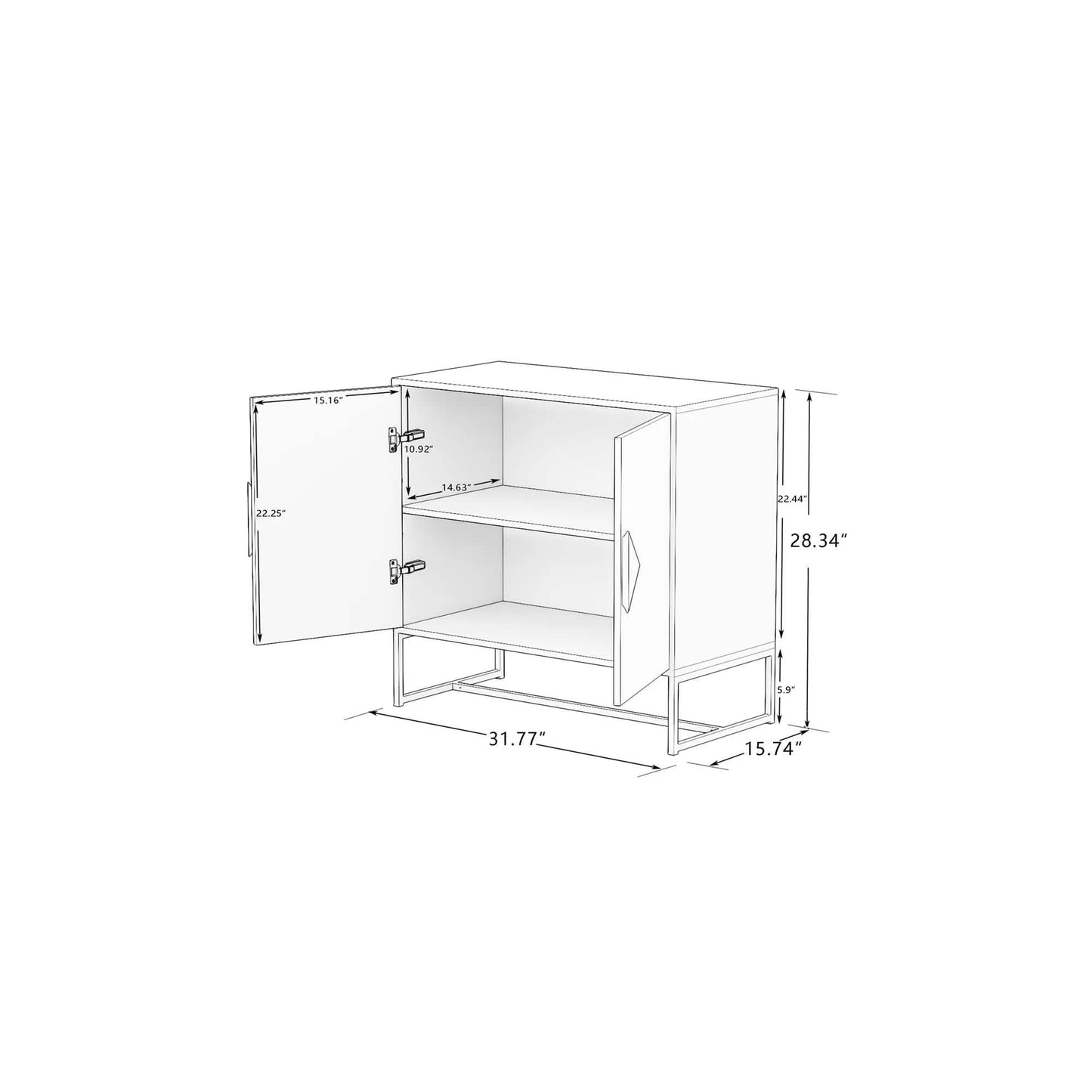 Aufbewahrungs-Sideboard weiß