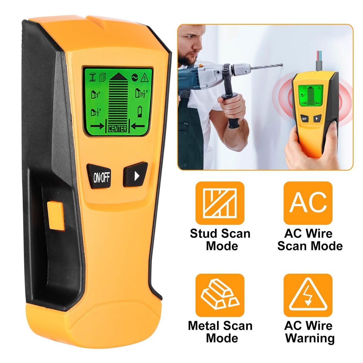 Bolzenortungsgerät Wandscanner AC-Leitungsdetektor mit LCD-Display