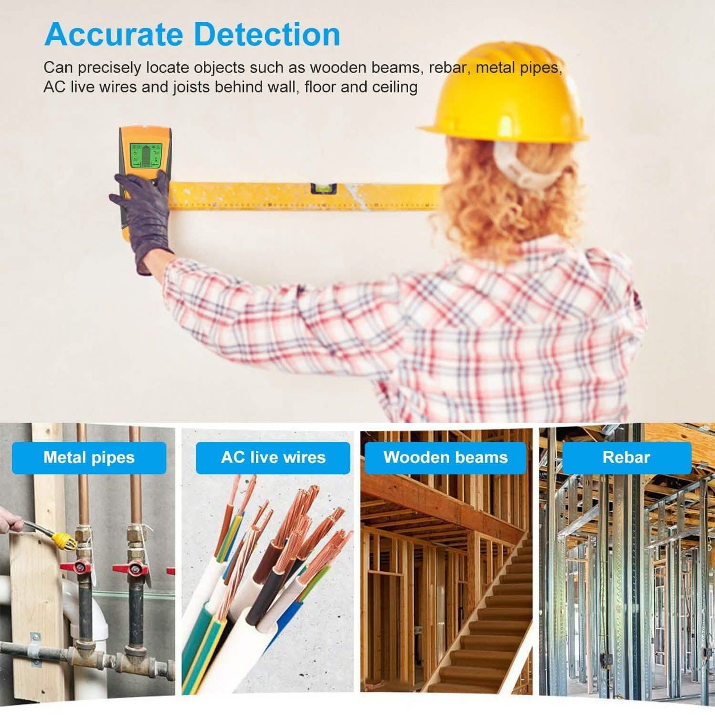 Bolzenortungsgerät Wandscanner AC-Leitungsdetektor mit LCD-Display
