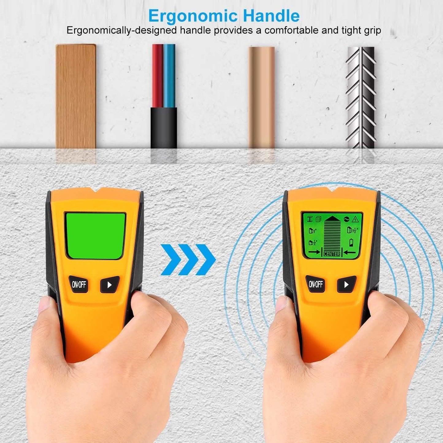 Bolzenortungsgerät Wandscanner AC-Leitungsdetektor mit LCD-Display