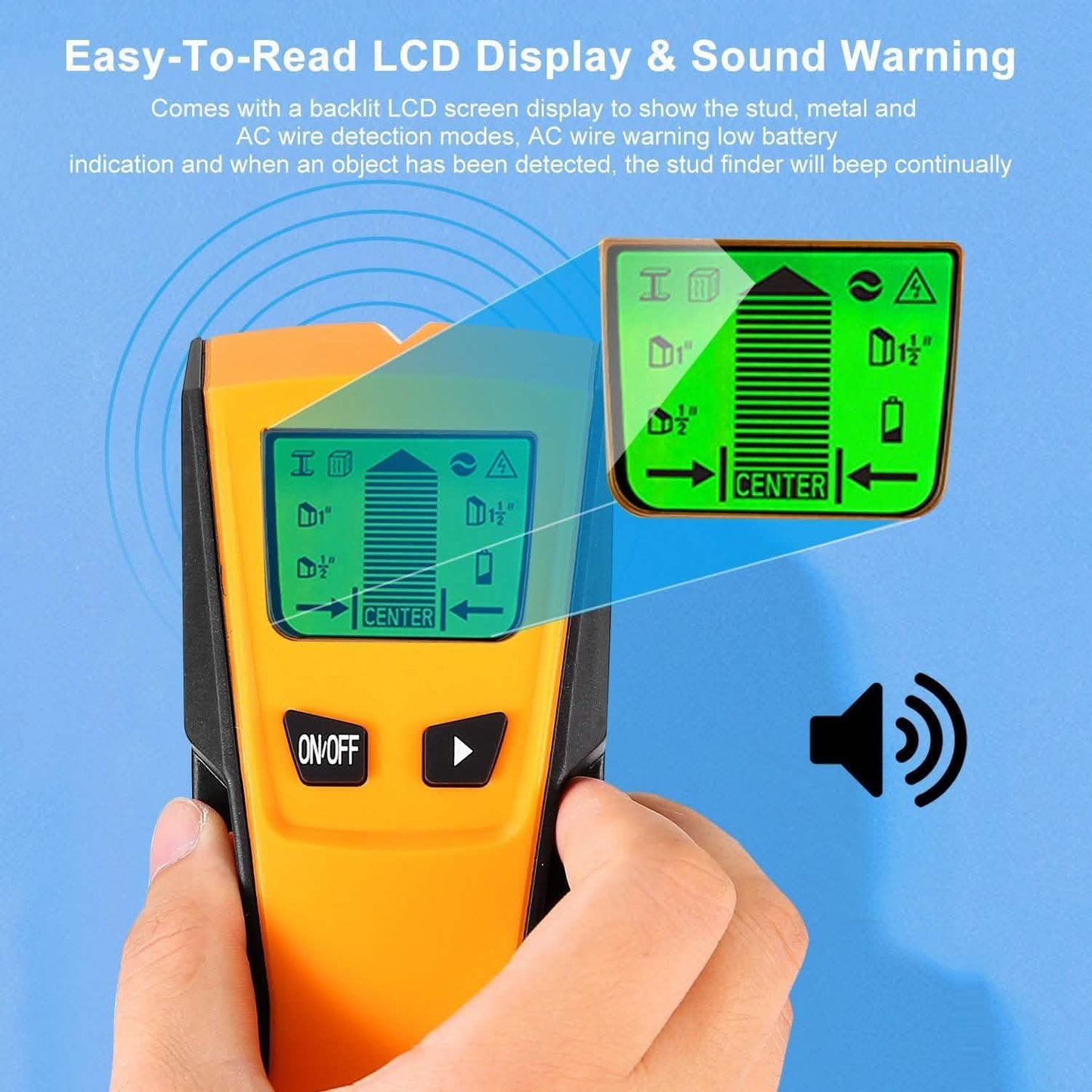 Bolzenortungsgerät Wandscanner AC-Leitungsdetektor mit LCD-Display