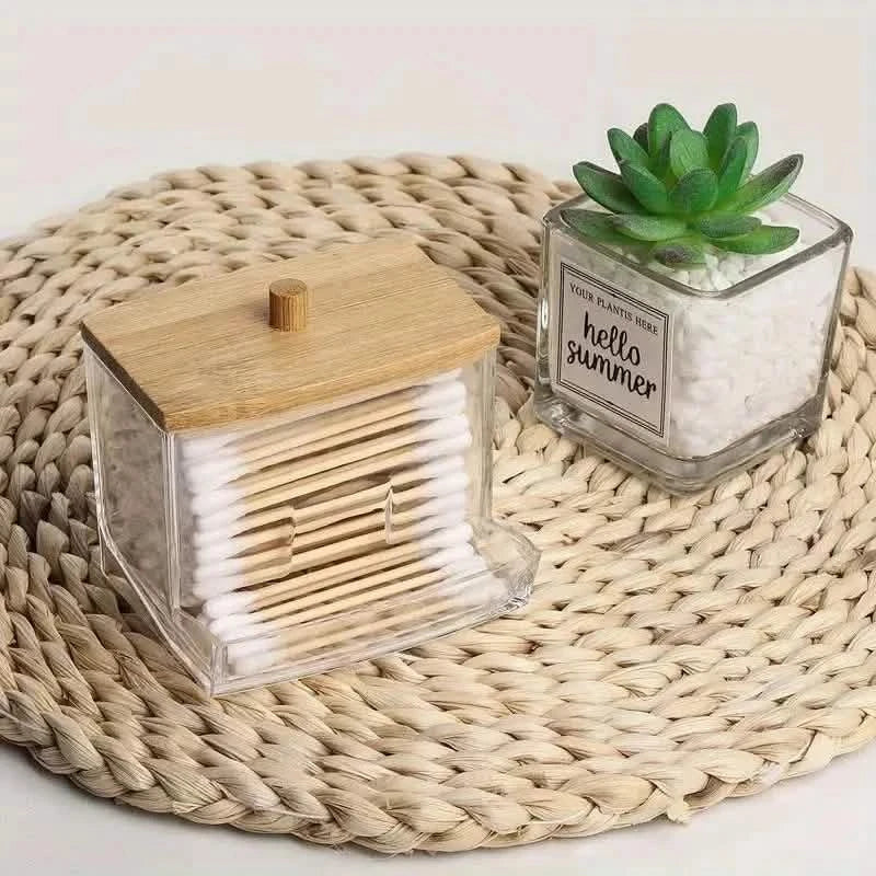Stilvoller 7oz Badezimmer-Organizer – Freistehender Wattestäbchen- und Padhalter
