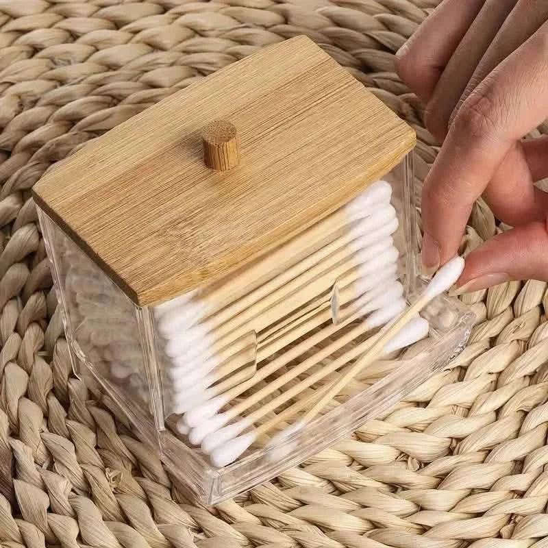 Stilvoller 7oz Badezimmer-Organizer – Freistehender Wattestäbchen- und Padhalter
