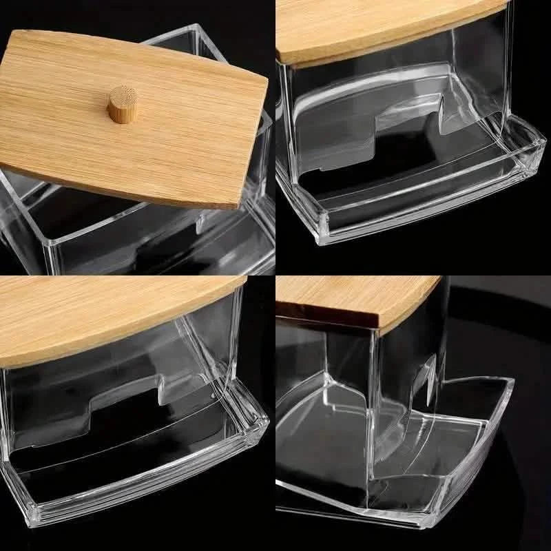 Stilvoller 7oz Badezimmer-Organizer – Freistehender Wattestäbchen- und Padhalter