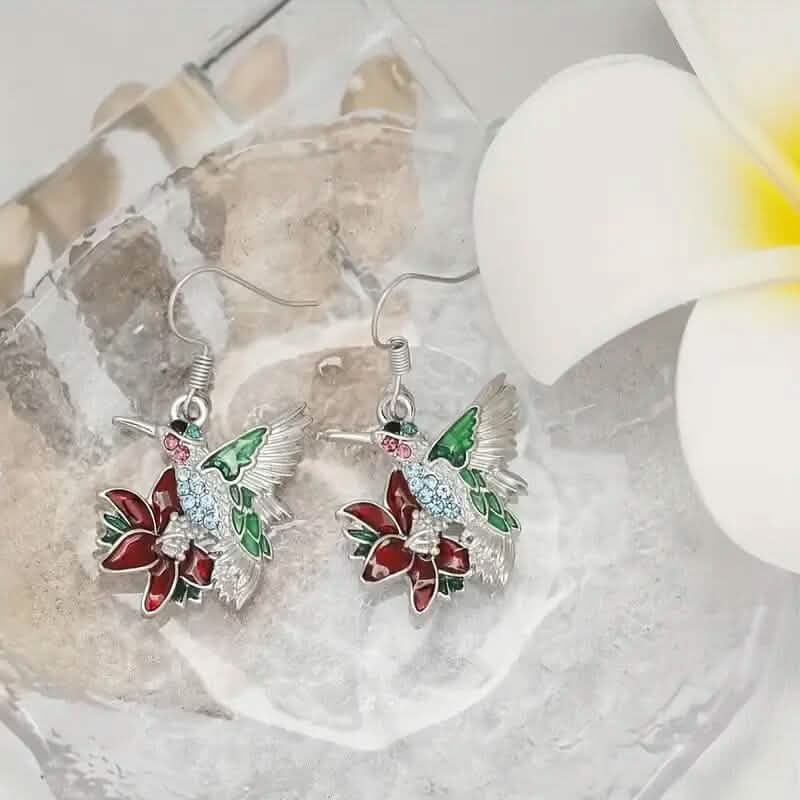 Elegante Kolibri- und Safranohrringe