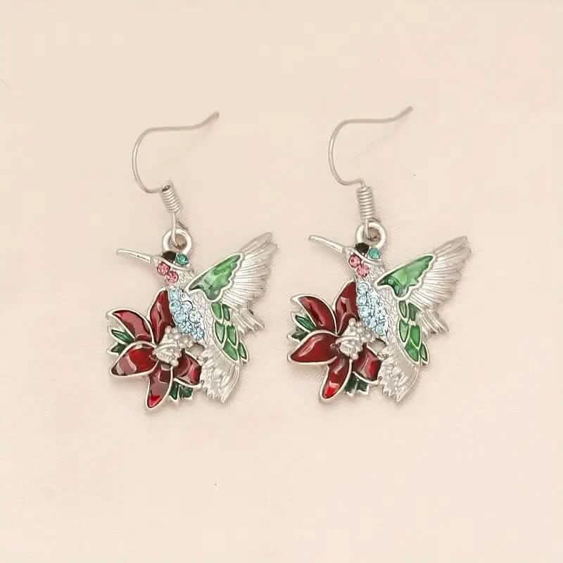 Elegante Kolibri- und Safranohrringe