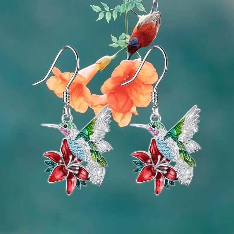 Elegante Kolibri- und Safranohrringe