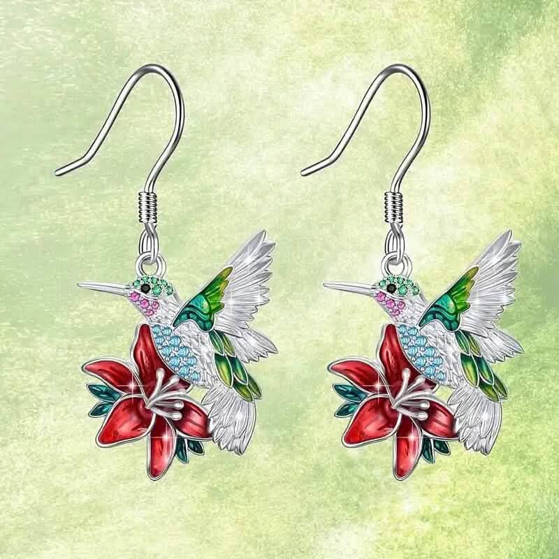 Elegante Kolibri- und Safranohrringe