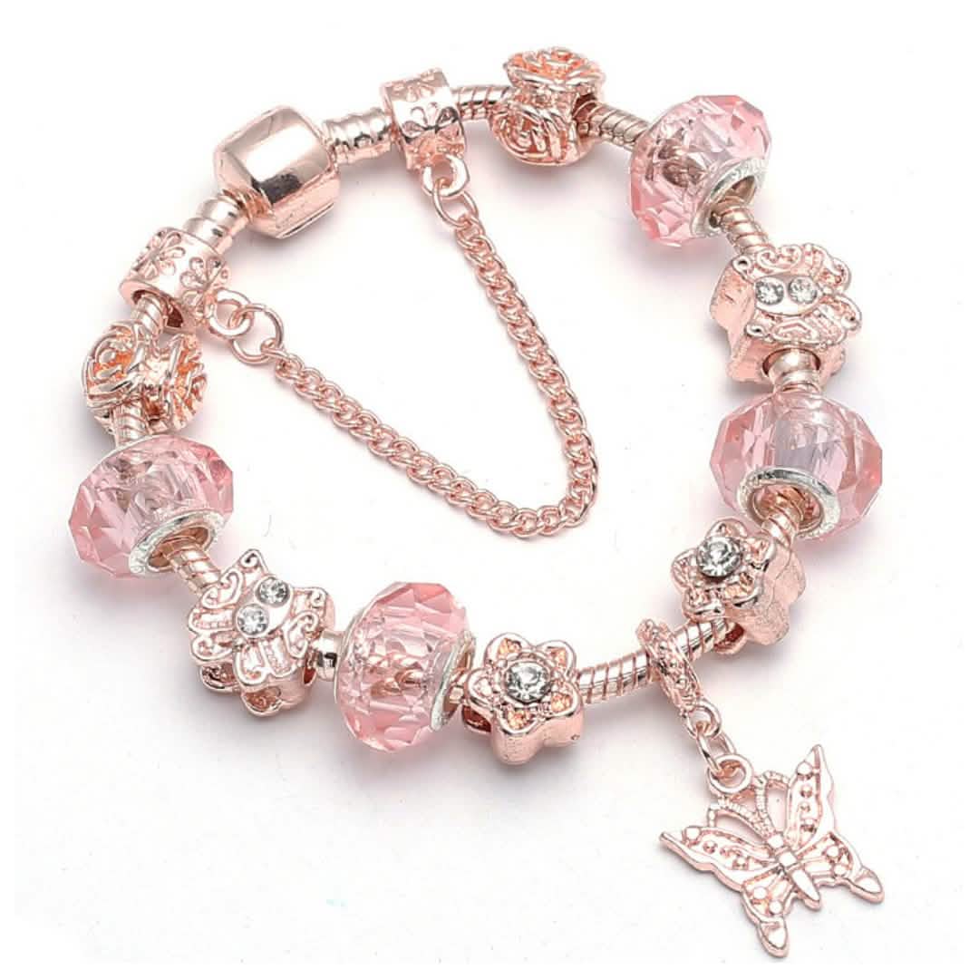 Swarovski Kristall Murano Schmetterlingsarmband in 14K Roségold