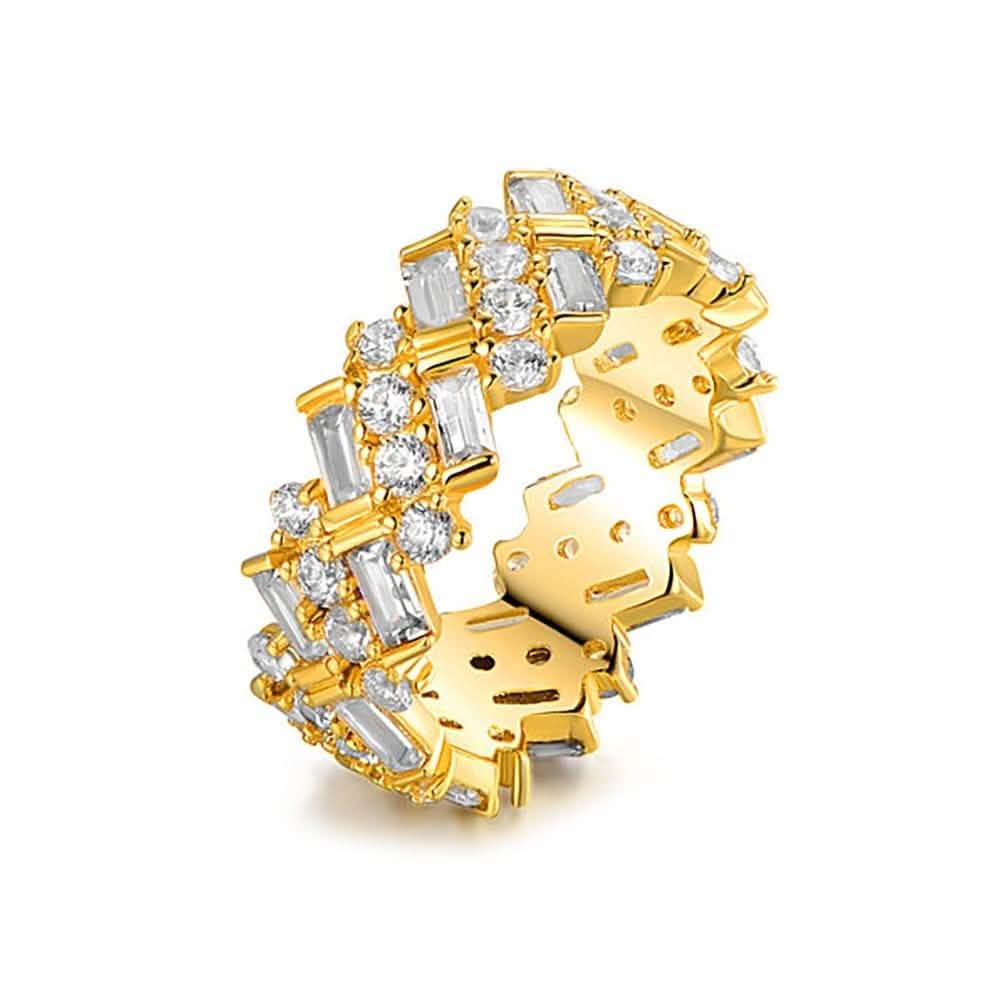Swarovski vergoldeter Kristallring – Größe: 6