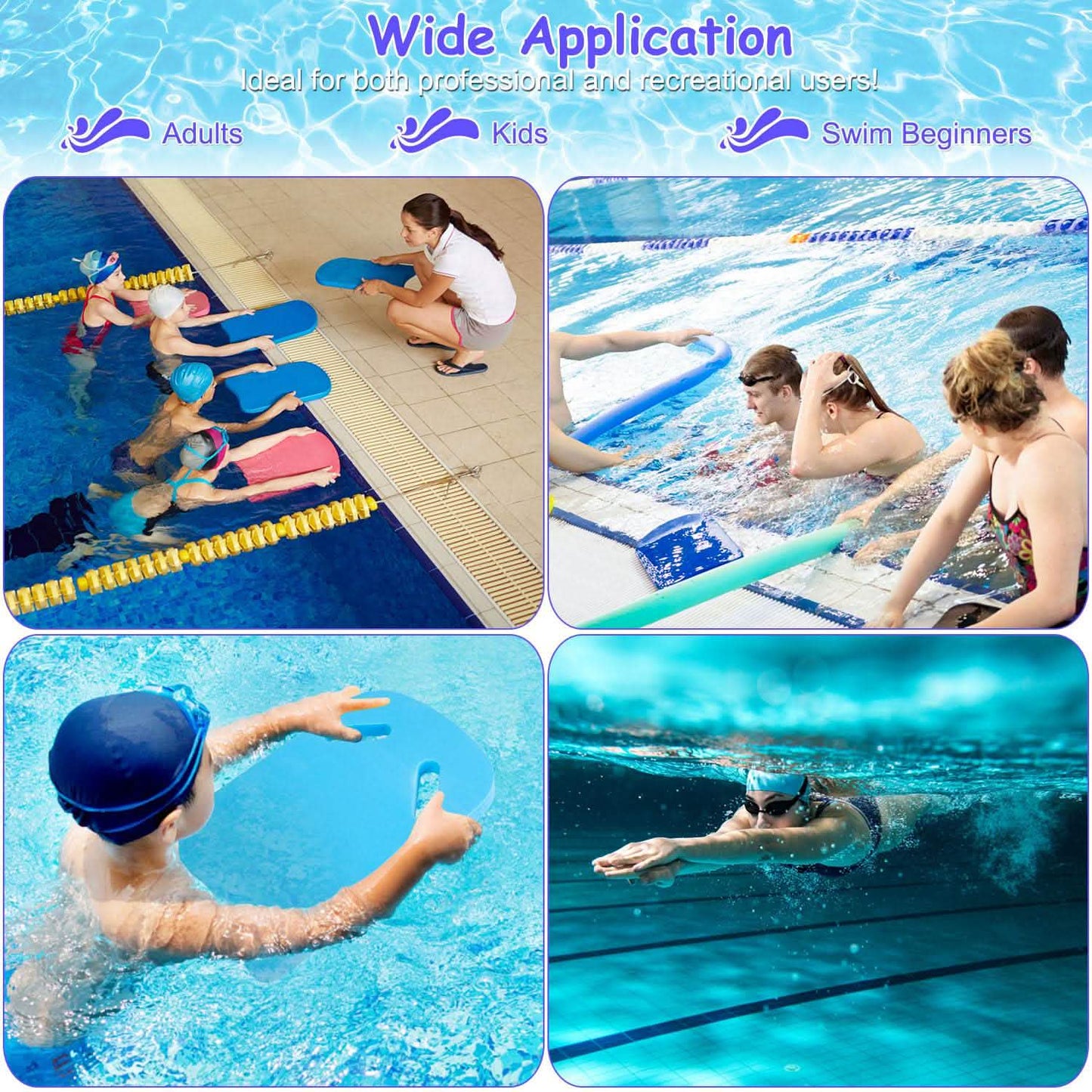 Schwimm-Kickboard U-Design Wassertrainingsbrett mit integriertem Grifflöchern