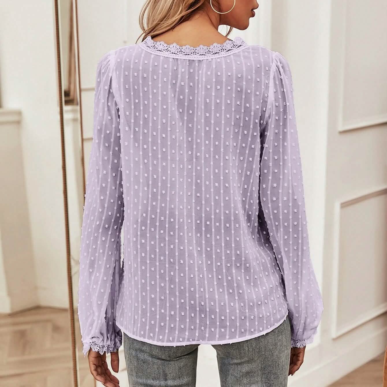 Bluse mit Lochstickerei-Einsatz