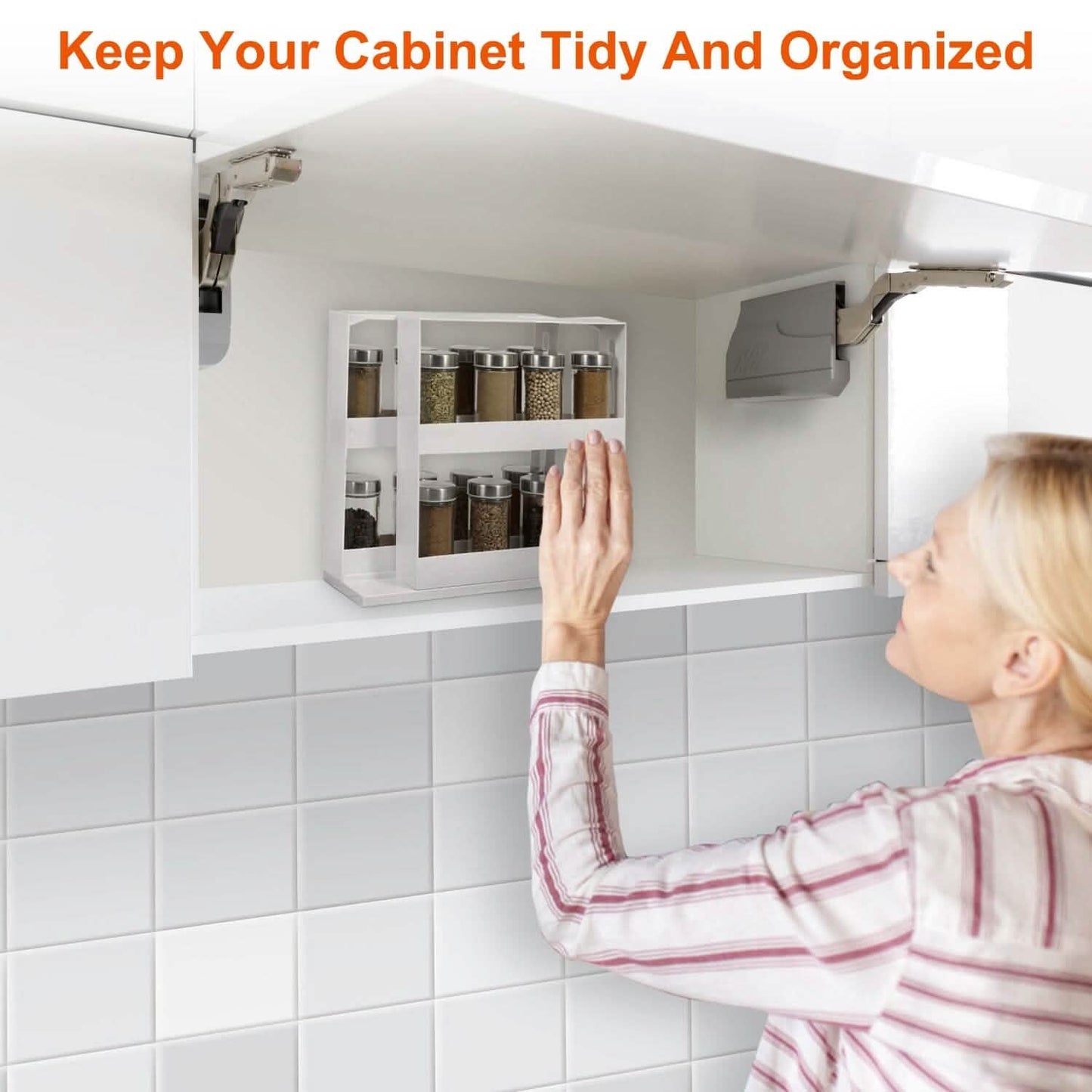 Drehbarer Schrank-Organizer Drehbares Küchenregal Gewürz-Organizer
