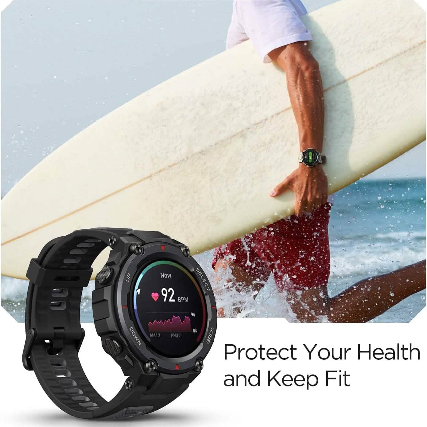 T-Rex Pro Smartwatch für Herren, robuste Outdoor GPS Fitness Watch (Generalüberholt)