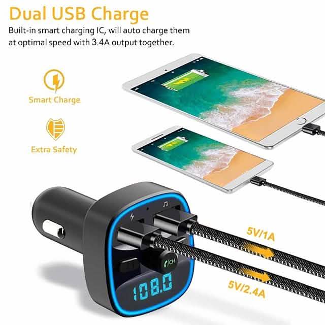 T25 Bluetooth 5.0 Auto-FM-Transmitter