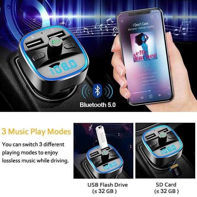 T25 Bluetooth 5.0 Auto-FM-Transmitter