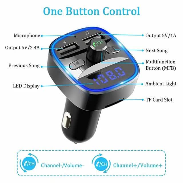 T25 Bluetooth 5.0 Auto-FM-Transmitter