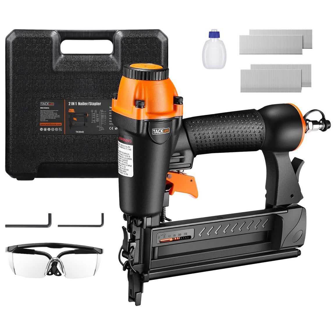 TACKLIFE TK5040-Brad Nailer, Druckluft, 18GA 2-in-1 Nagler