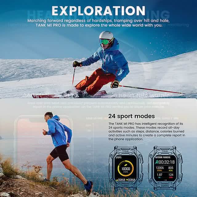 TANK M1 PRO Smart Watch 1,72 Zoll Smartwatch Fitness-Uhr