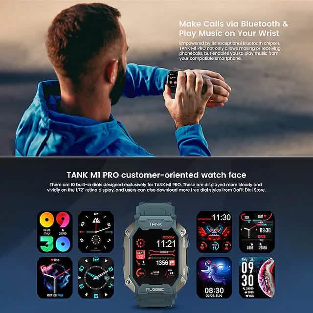 TANK M1 PRO Smart Watch 1,72 Zoll Smartwatch Fitness-Uhr