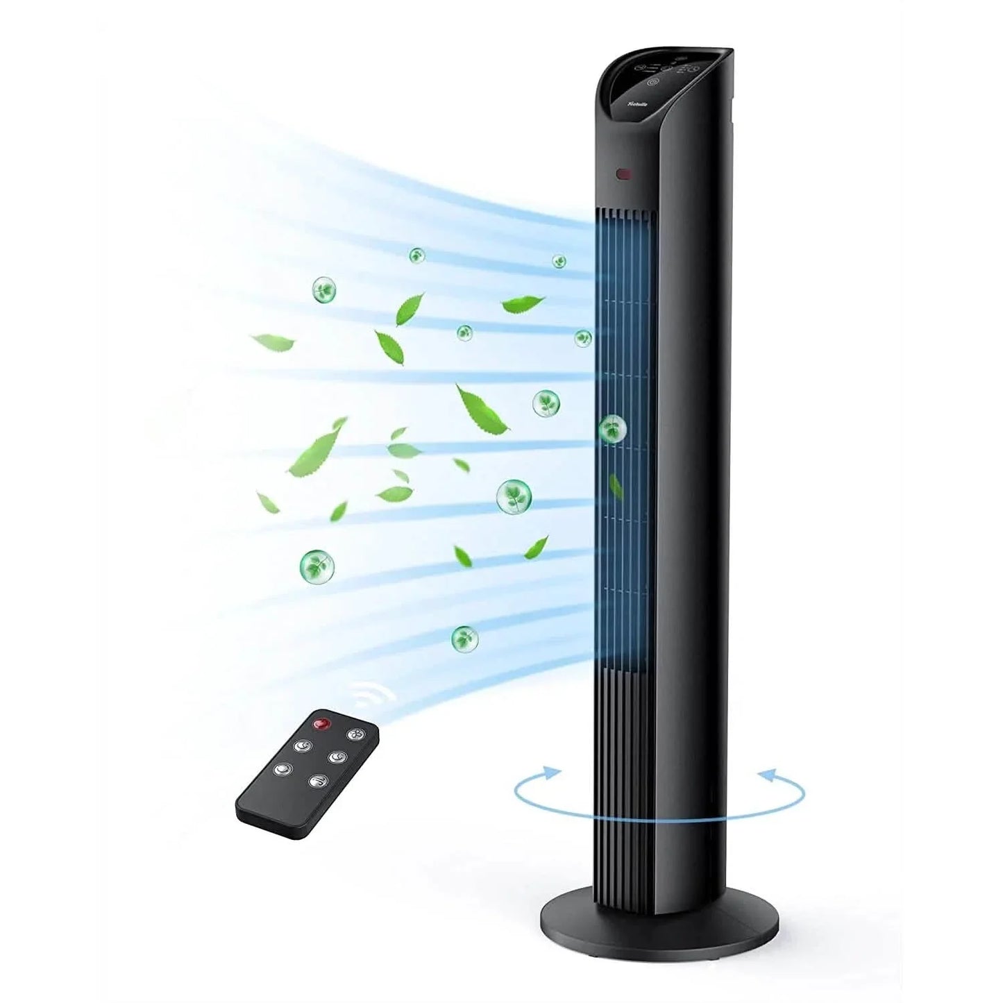 TECHVILLA 75° oszillierender Ventilator mit Fernbedienung, 3 Modi, 3 Geschwindigkeiten