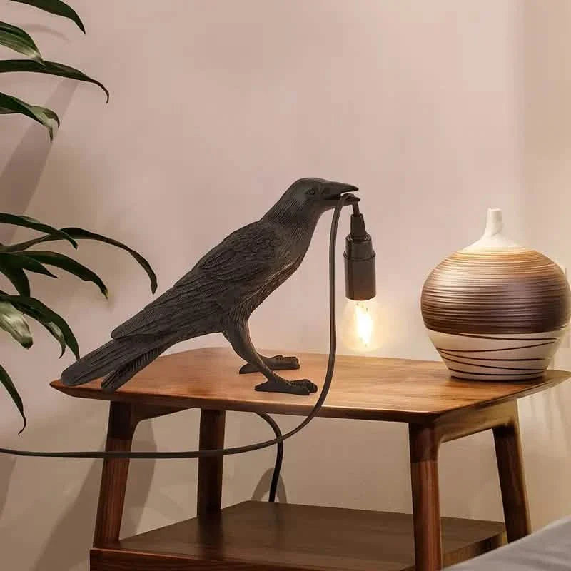 Die Gothic-Krähe-USB-Port-Lampe