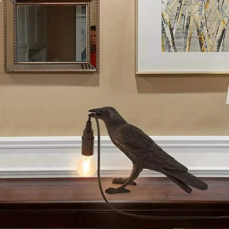 Die Gothic-Krähe-USB-Port-Lampe