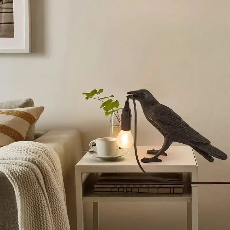 Die Gothic-Krähe-USB-Port-Lampe