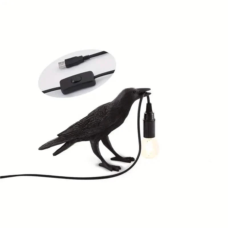 Die Gothic-Krähe-USB-Port-Lampe
