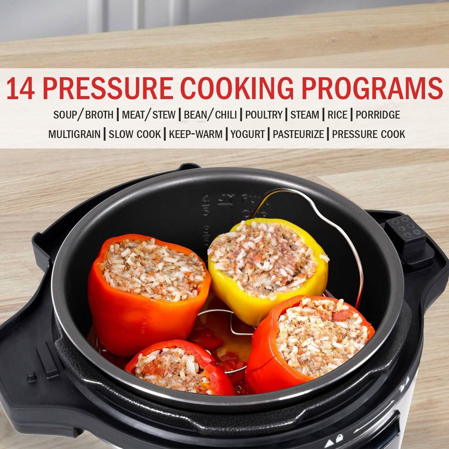 Thomson 9-in-1 Druck-, Schongarer, Heißluftfritteuse und mehr, mit 6,5 QT Fassungsvermögen