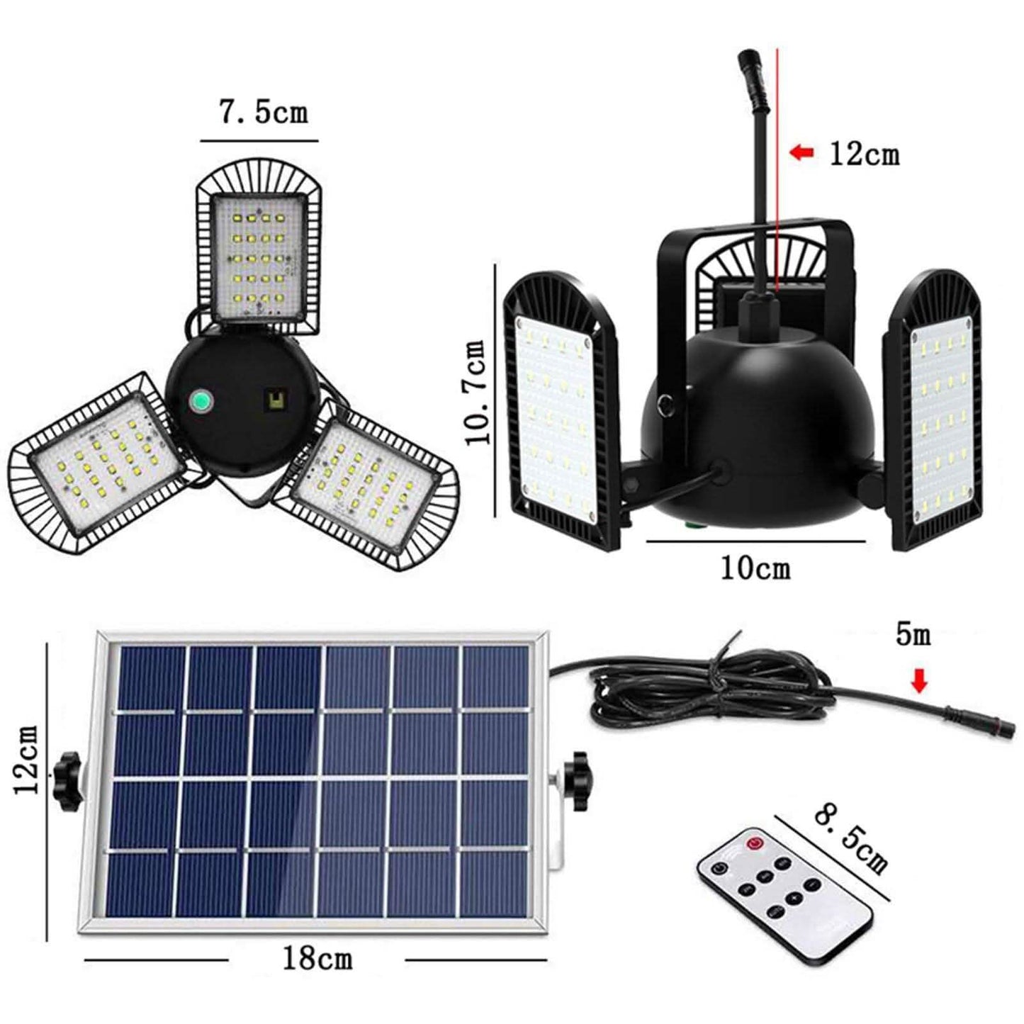 Dreiköpfige verstellbare LED-Garagenleuchte