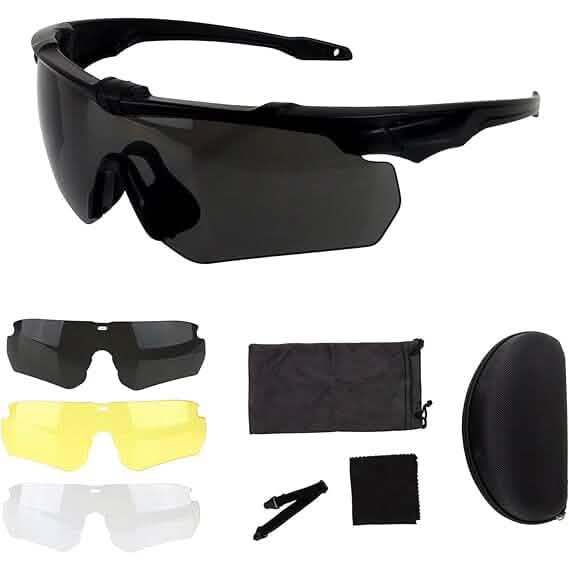 ToopMount Taktische Schutzbrille Anti-Beschlag, ANSI Z87.1 Schießbrille mit 3 austauschbaren Gläsern (Generalüberholt)