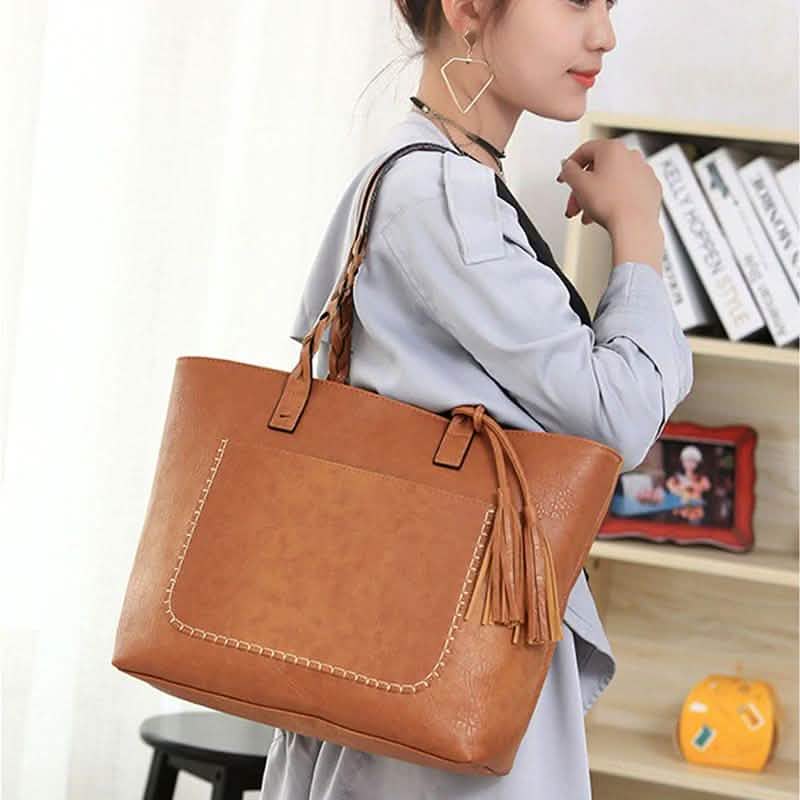 Vintage-Handtasche aus Kunstleder für Damen