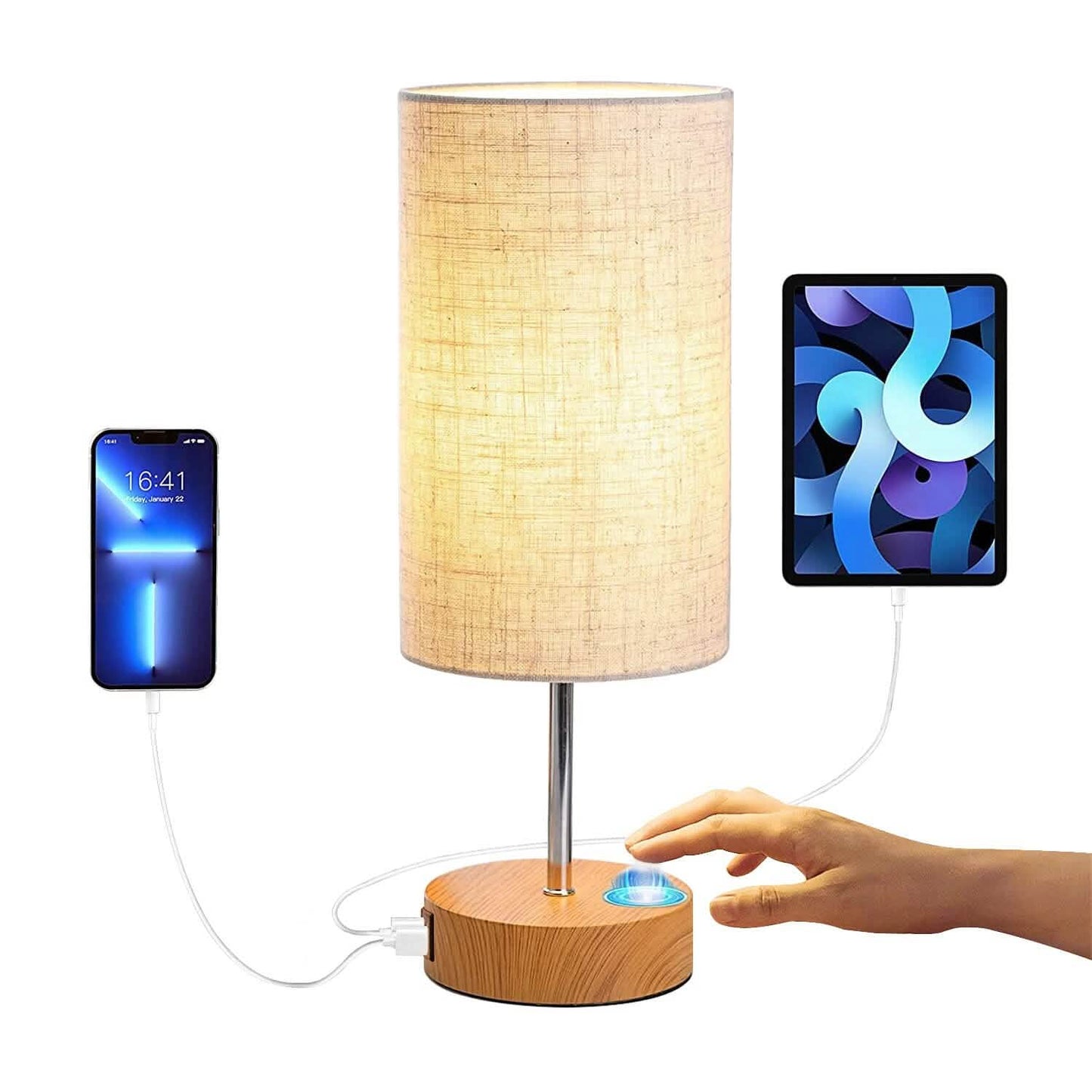 Touch Control Tischlampe 3-Wege Dimmbare Nachttischlampe