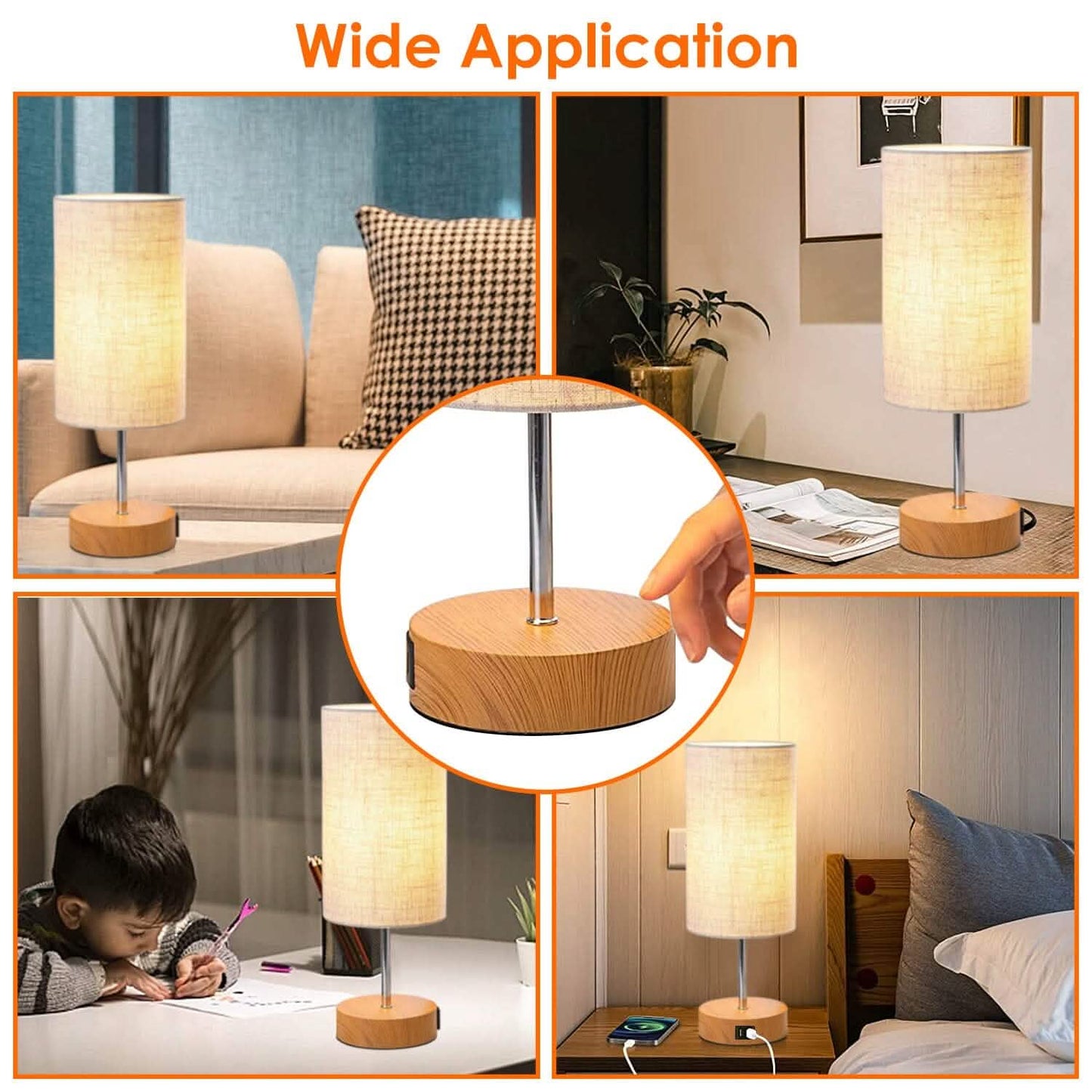 Touch Control Tischlampe 3-Wege Dimmbare Nachttischlampe