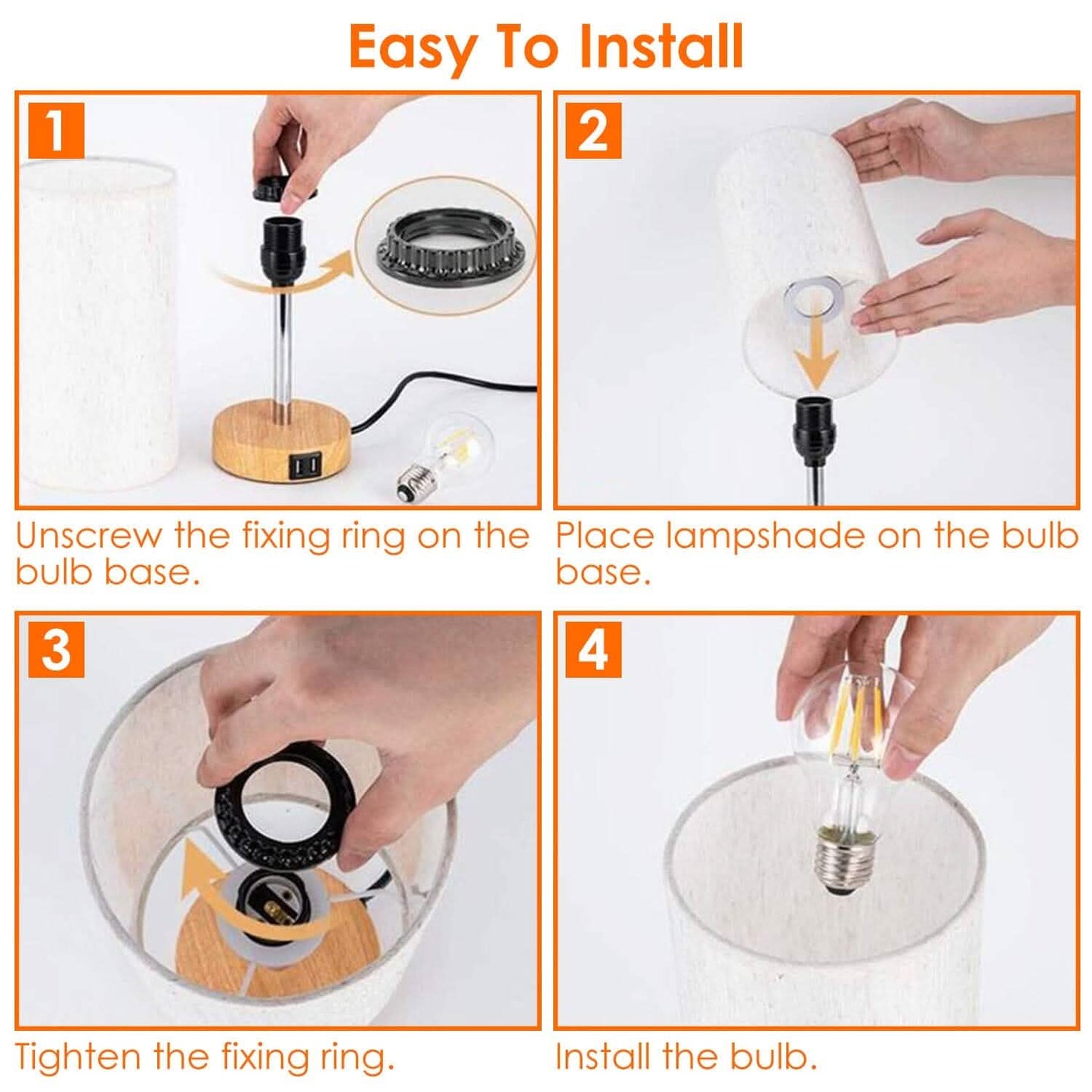 Touch Control Tischlampe 3-Wege Dimmbare Nachttischlampe