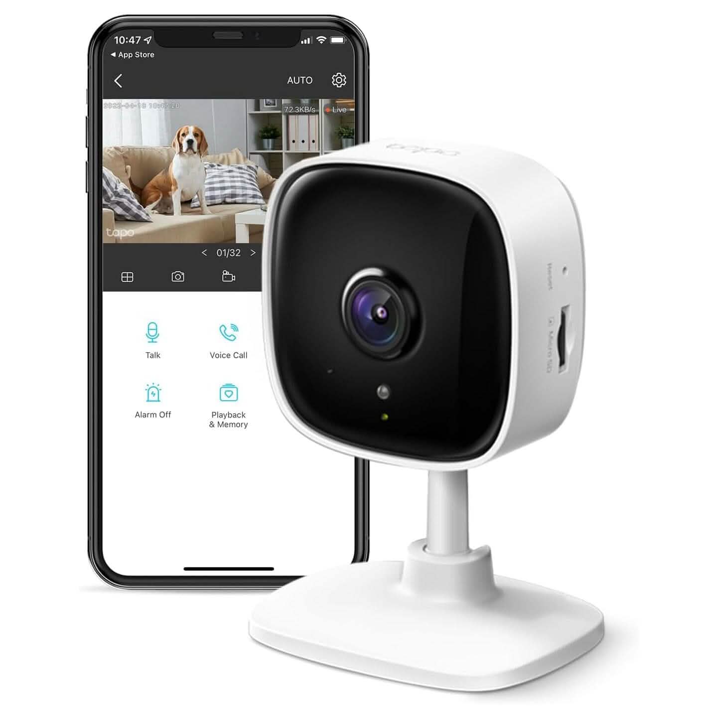 TP-Link Tapo 1080P Überwachungskamera für Innenbereiche als Babyphone (Generalüberholt)