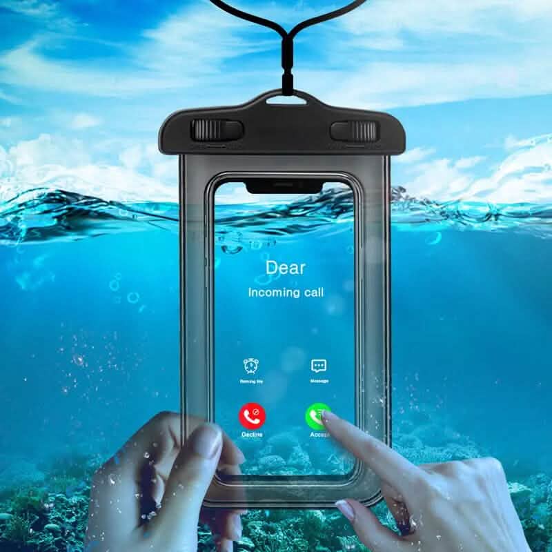 Transparenter leuchtender Handy-Trockenbeutel