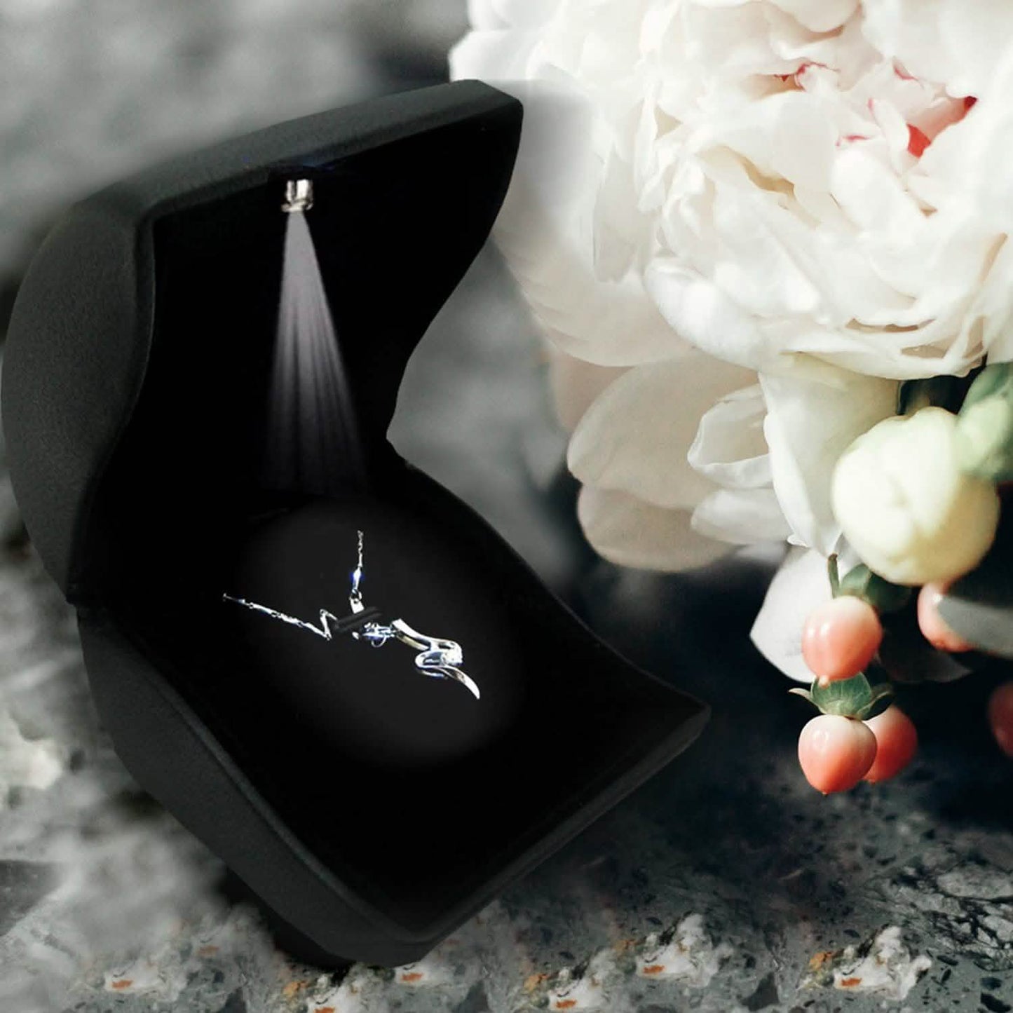 Trendige Ringbox mit LED-Beleuchtung – Perfektes Etui zur Aufbewahrung von Schmuck